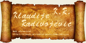 Klaudije Radivojević vizit kartica